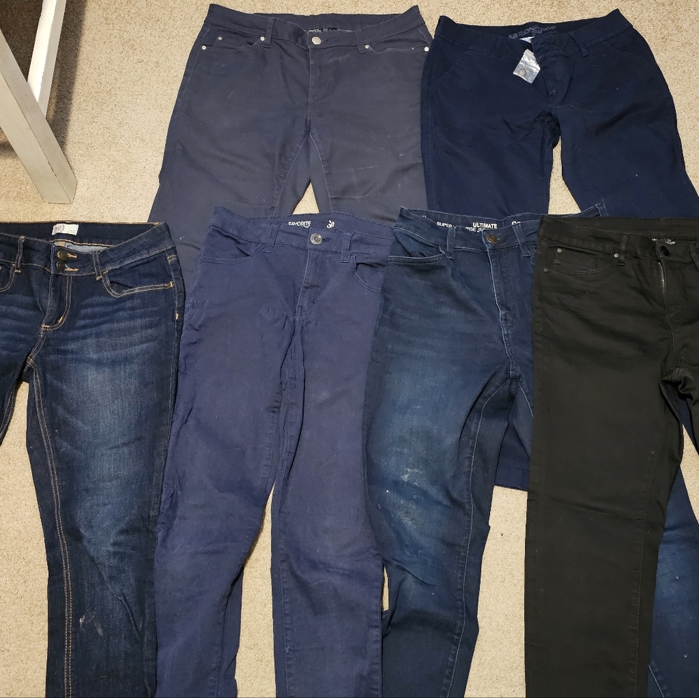 Assorted Blue and Black Jeans
